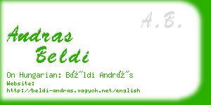 andras beldi business card